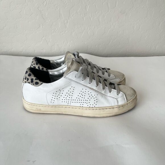 P448 John Low Top Distressed Lace Up Sneakers Size EU 37 US 6.5-7 - Picture 3 of 13